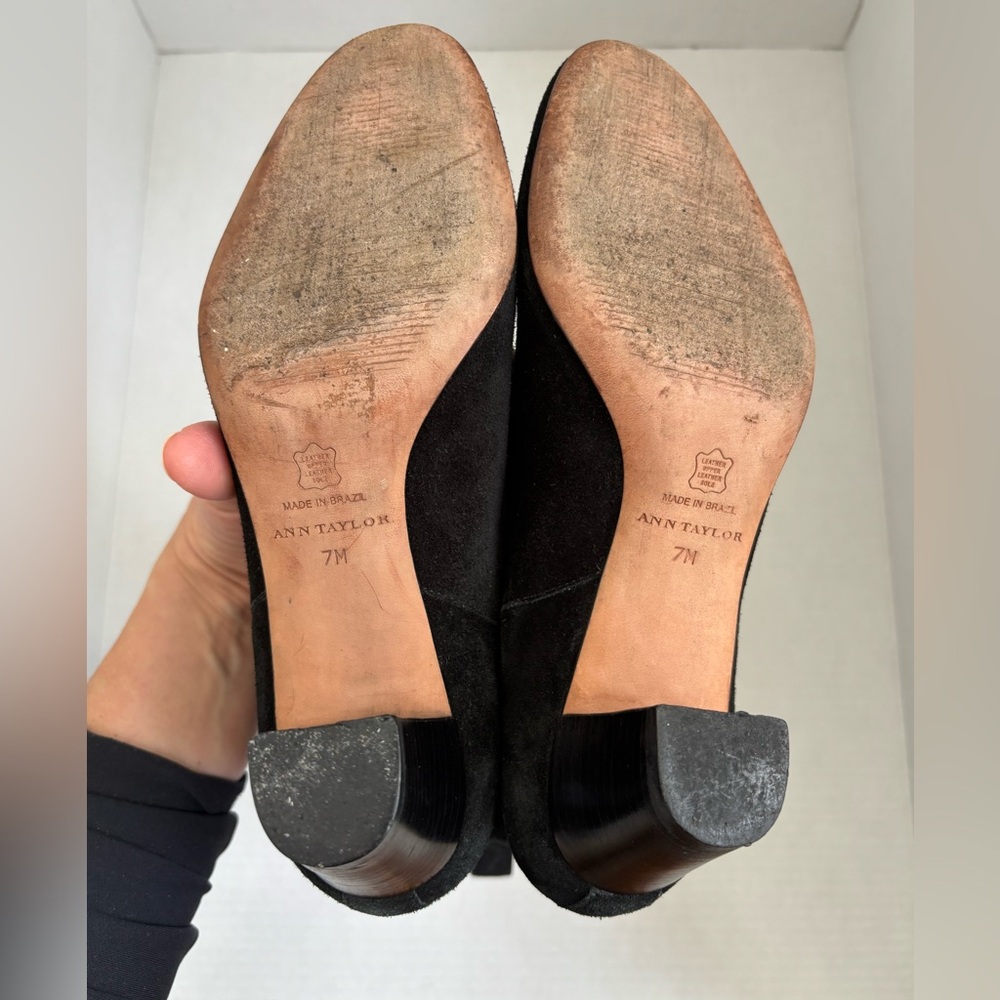 Ann Taylor Black Suede Chelsea Ankle Boots - Picture 7 of 7